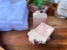 Cherry Bomb Cold Process Soap with Flower Embed