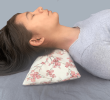 Hot Cherry Cervical/Rectangle Neck Pillow in Unbleached, Pre-washed, with Cherry Blossom Pillowcase