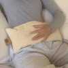 Hot Cherry Cervical/Rectangle Neck Pillow in Unbleached, Pre-washed, with Cherry Blossom Pillowcase