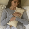 Hot Cherry Cervical/Rectangle Neck Pillow in Unbleached, Pre-washed, with Cherry Blossom Pillowcase
