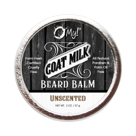 O My! Goat Milk Beard Balm 2oz - Tame those Grizzly Whiskers with a potent combination of Farm Fresh Goat Milk, Vitamins & Minerals - Free of Parabens