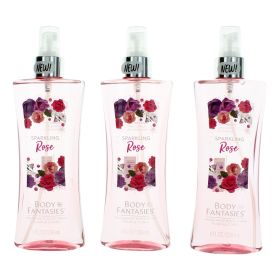 Sparkling Roses by Body Fantasies, 3 Pack 8oz Fragrance Body Spray women