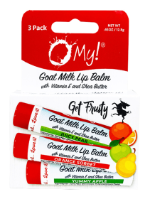 O My! Goat Milk Lip Balm - Natural Goat Milk Lip Balm - Shea Butter and Vitamin E - Free of Parabens & More - Leaping Bunny Certified - Handcrafted in (size: .45oz)