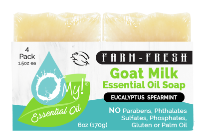 O My! Goat Milk Essential Oil Soap Bar - Made with Farm-Fresh Goat Milk - 100% Pure Essential Oils - Free of Parabens & More - Leaping Bunny Certified (size: Bulk Up Pre-cut Loaf of 8 bars)