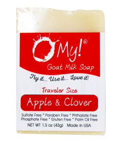O My! Goat Milk Soap Bar - Made with Farm-Fresh Goat Milk - Moisturizes skin with Natural Alpha Hydroxy Acids in Goat Milk - Free of Parabens & More - (size: 1.5oz Traveler Bar)
