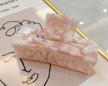 Handmade Resin Hair Claw Clip 8 cm (Color: Pink, size: 8cm)